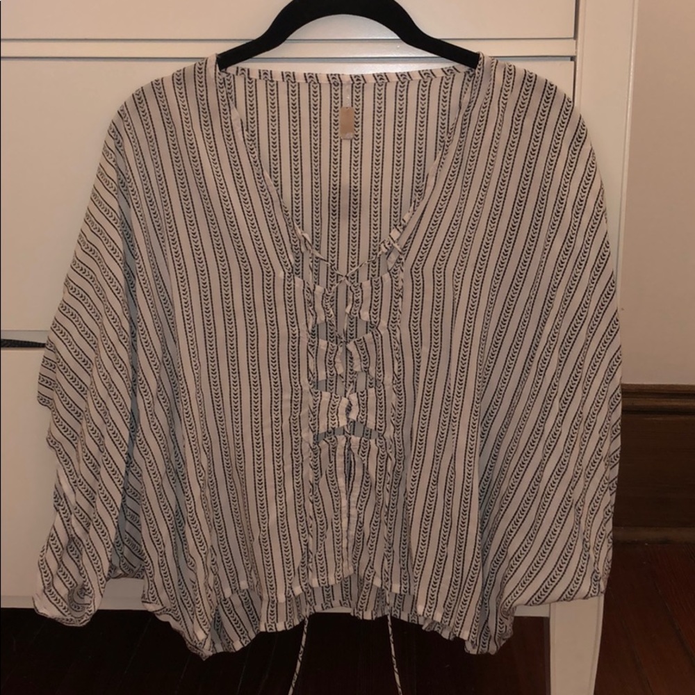 Indah lace up top with tassels